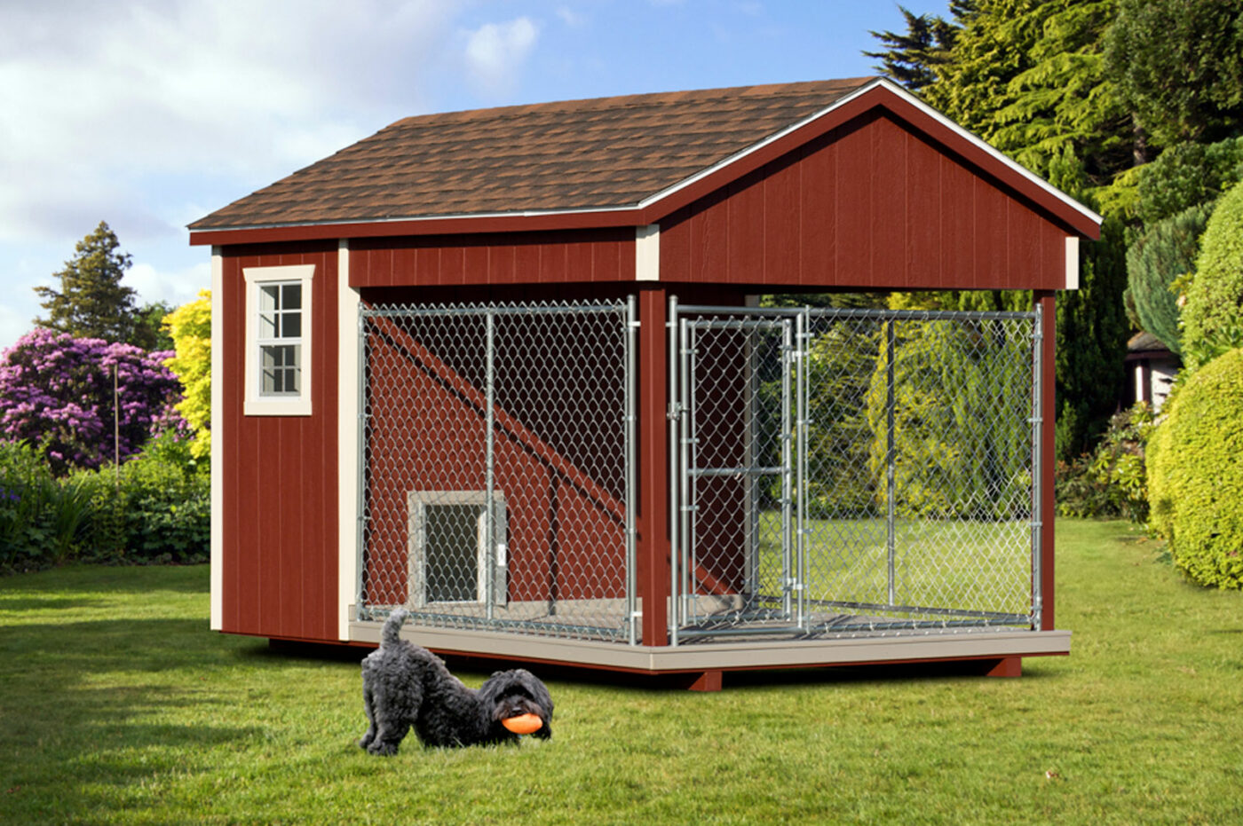 quality single dog kennels red1