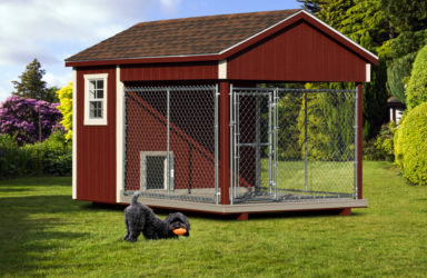8x12 amish dog kennel red