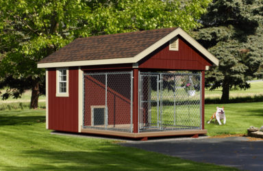 8x12 quality dog kennel red