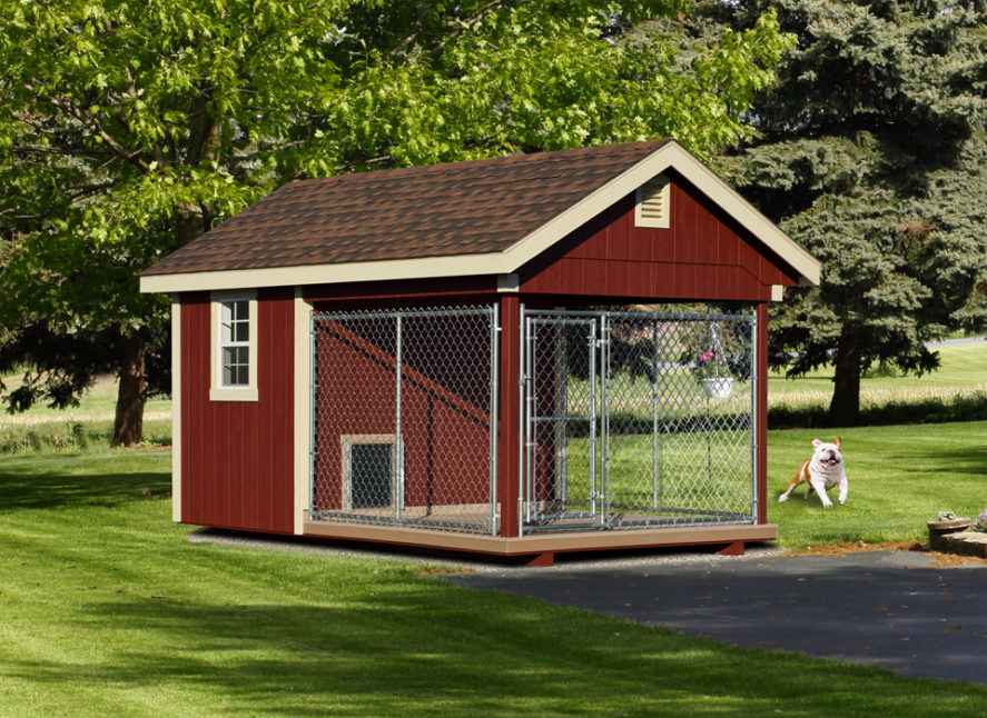 8x12 quality dog kennel red